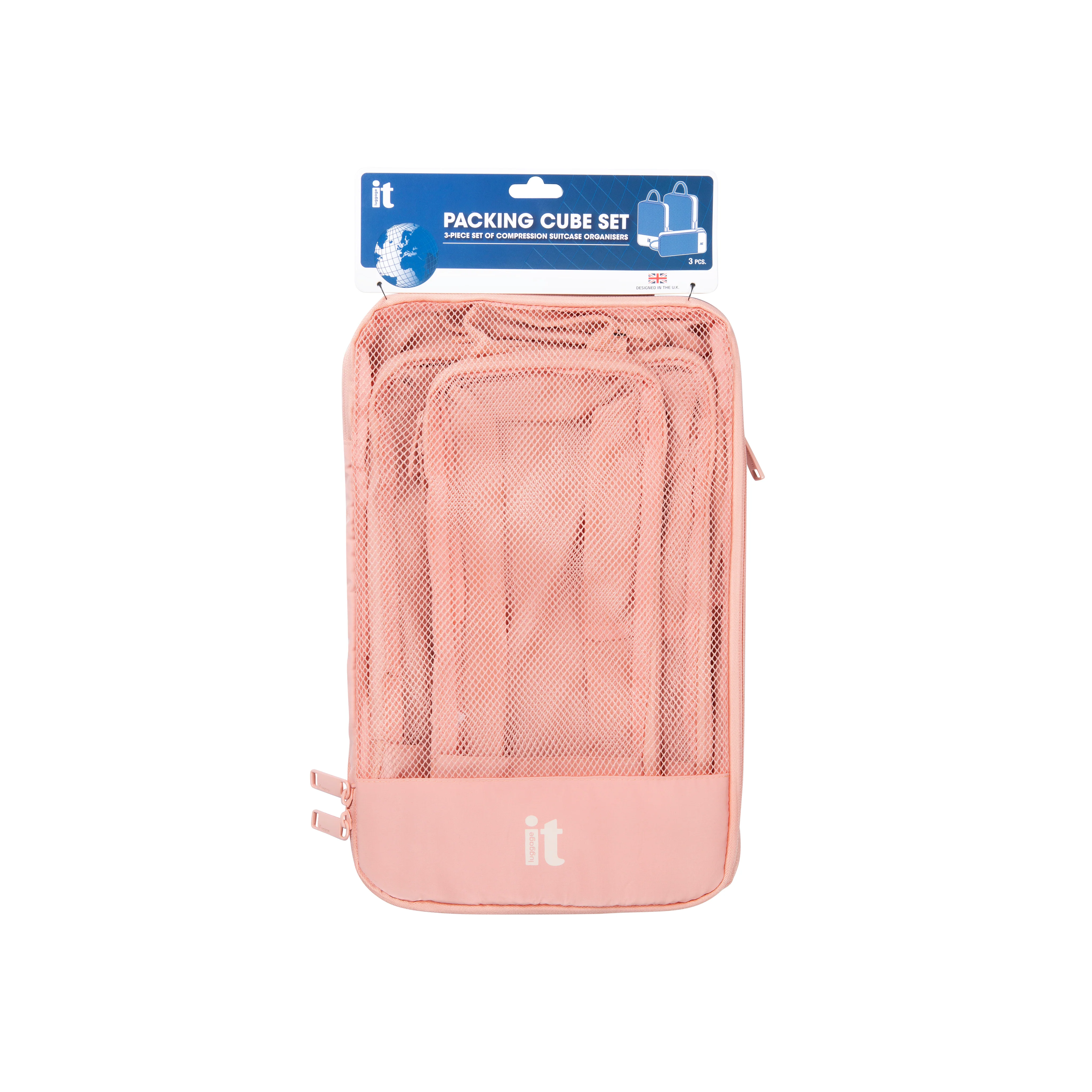 3pc Compression Travel Packing Cube Set (Misty Rose) - Image 3