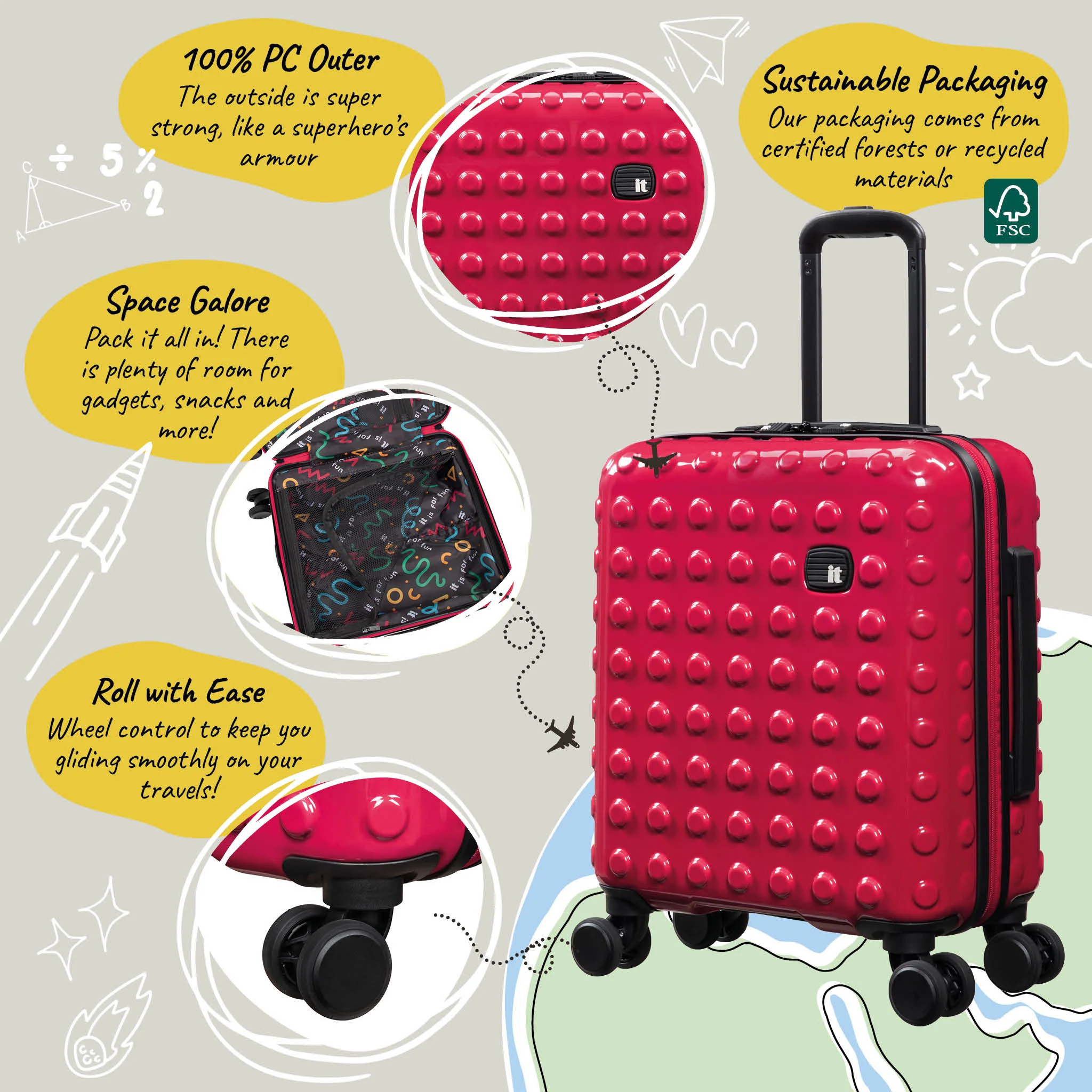 Bobble Bloc - Kids 2pc Set (True Red) - Image 15