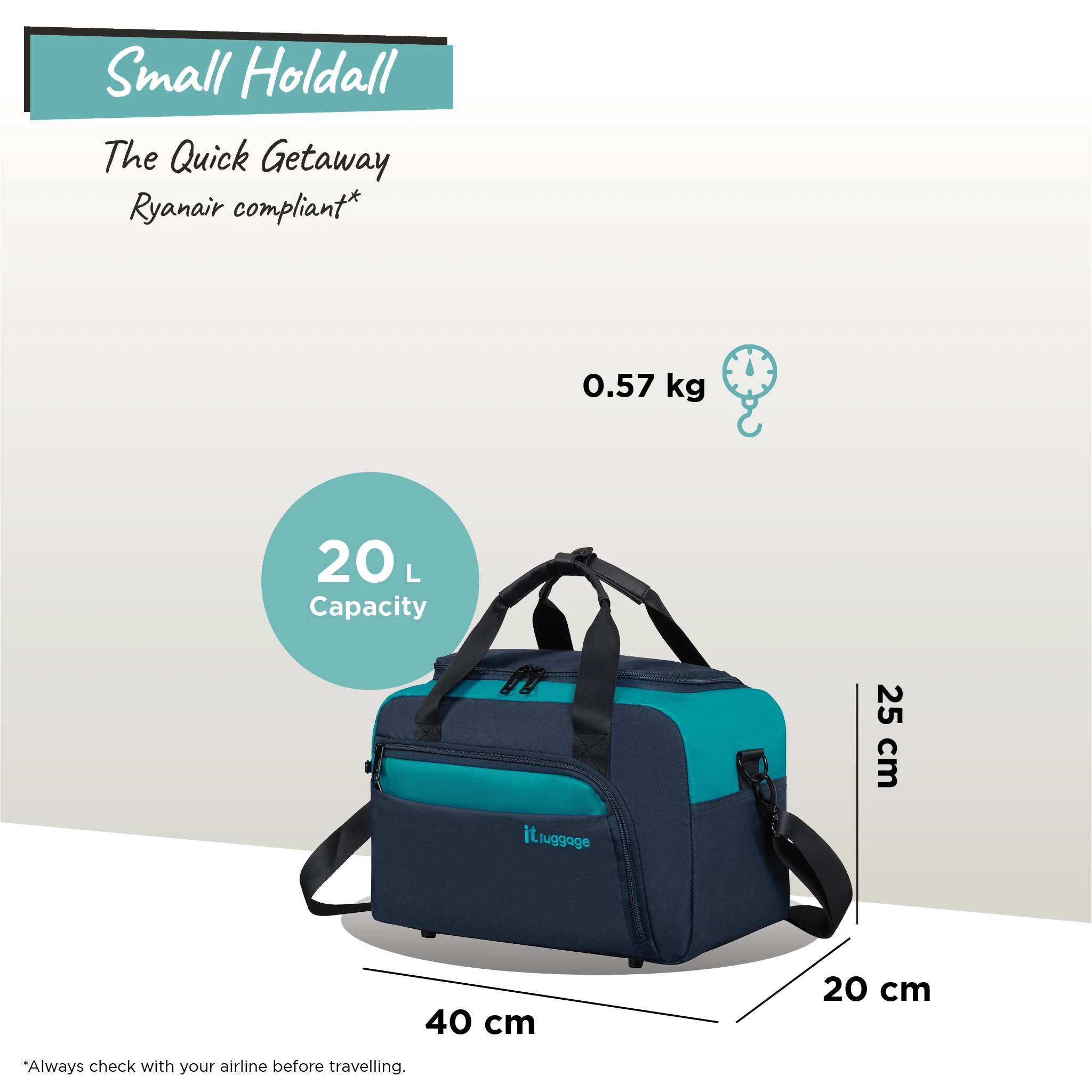 Duo-Tone - Small Holdall (Capri Breeze / Dress Blues) - Image 12