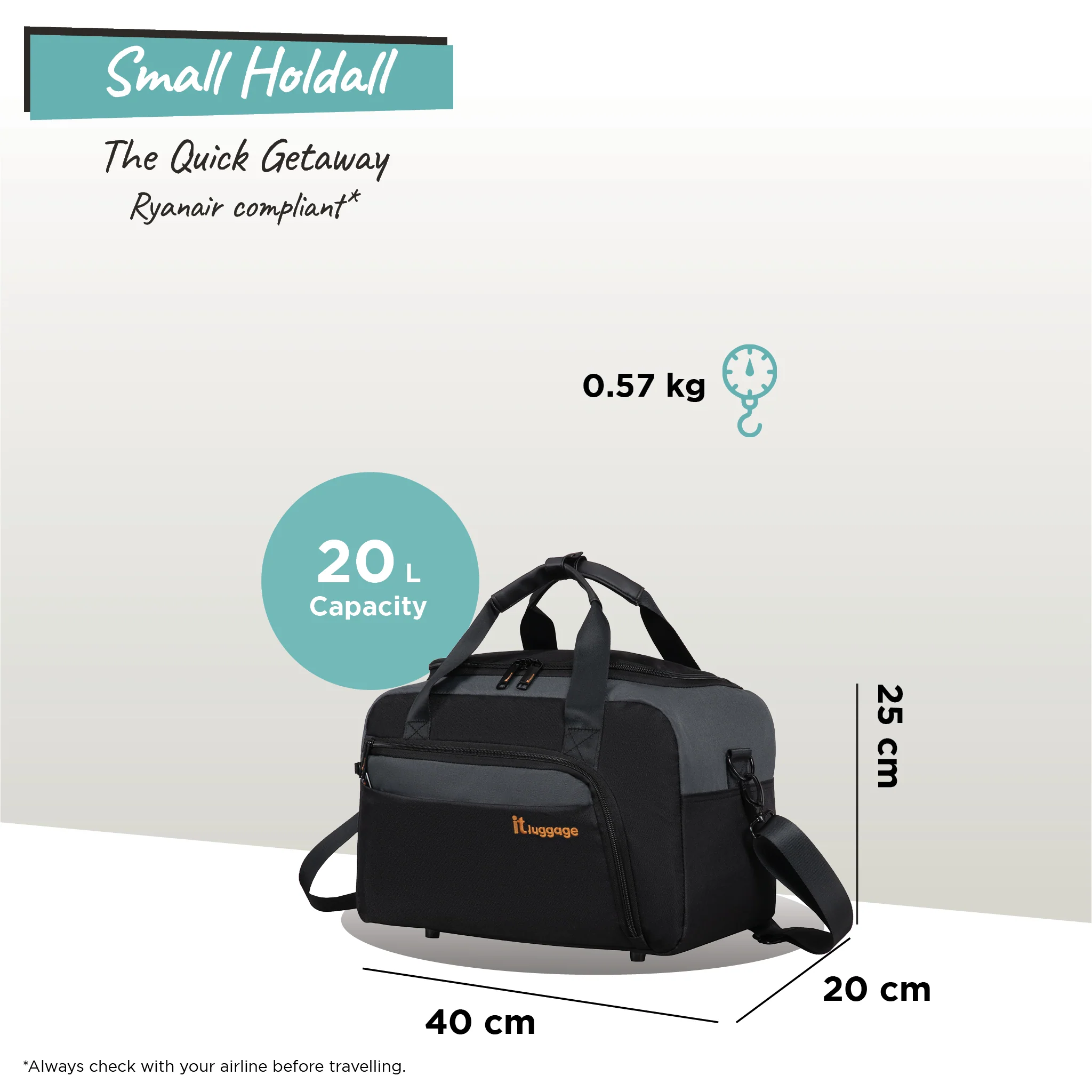 Duo-Tone - Small Holdall (Pewter / Black) - Image 12