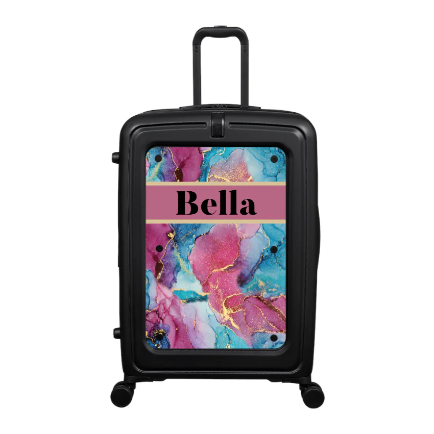 Modify - Suitcase with Personalised Panel (Colour Mix Marble Strip - Name)