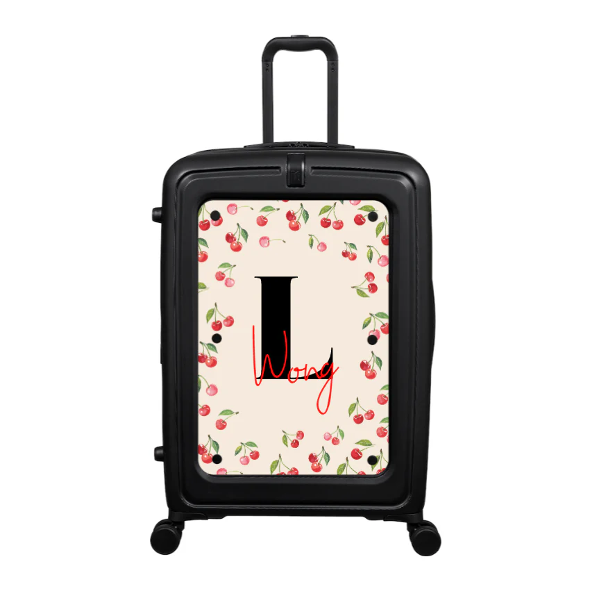 Modify - Suitcase with Personalised Panel (Cherries - Letter & Name)