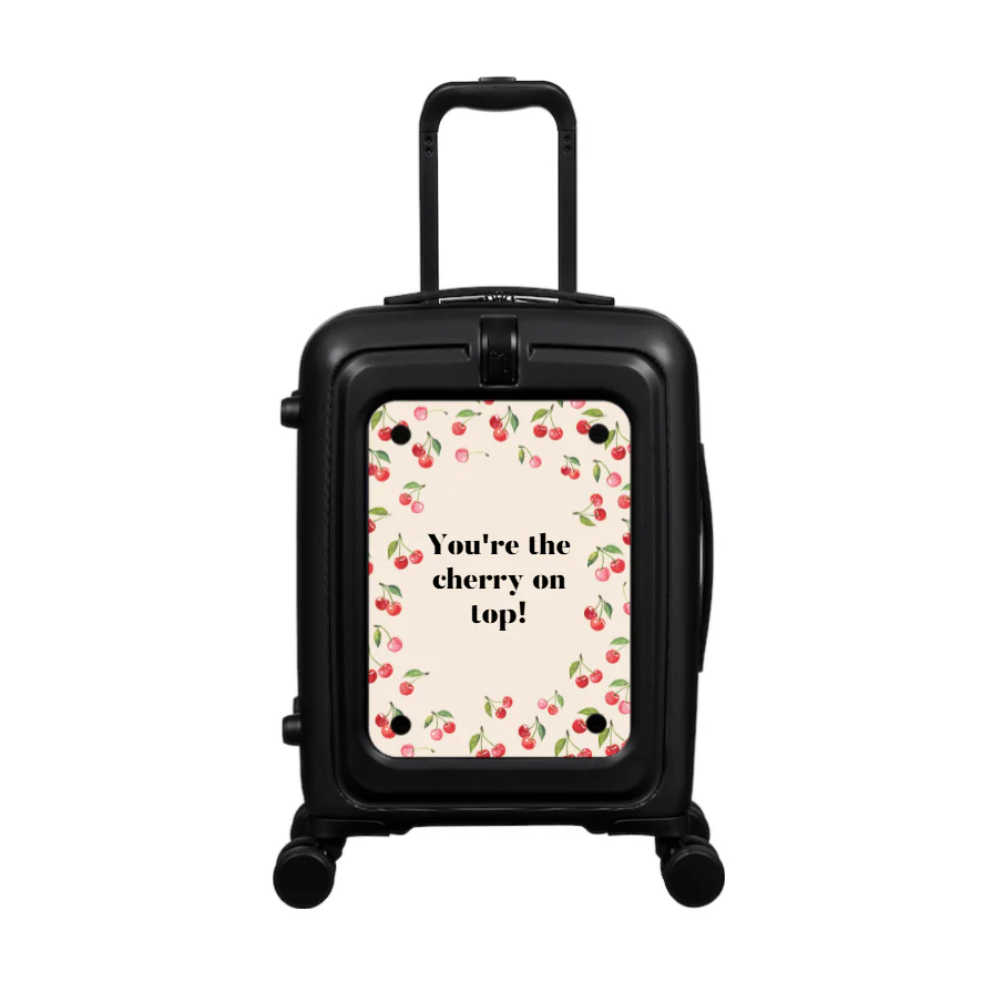 Modify - Suitcase with Personalised Panel (Cherries - Quote) - Image 2