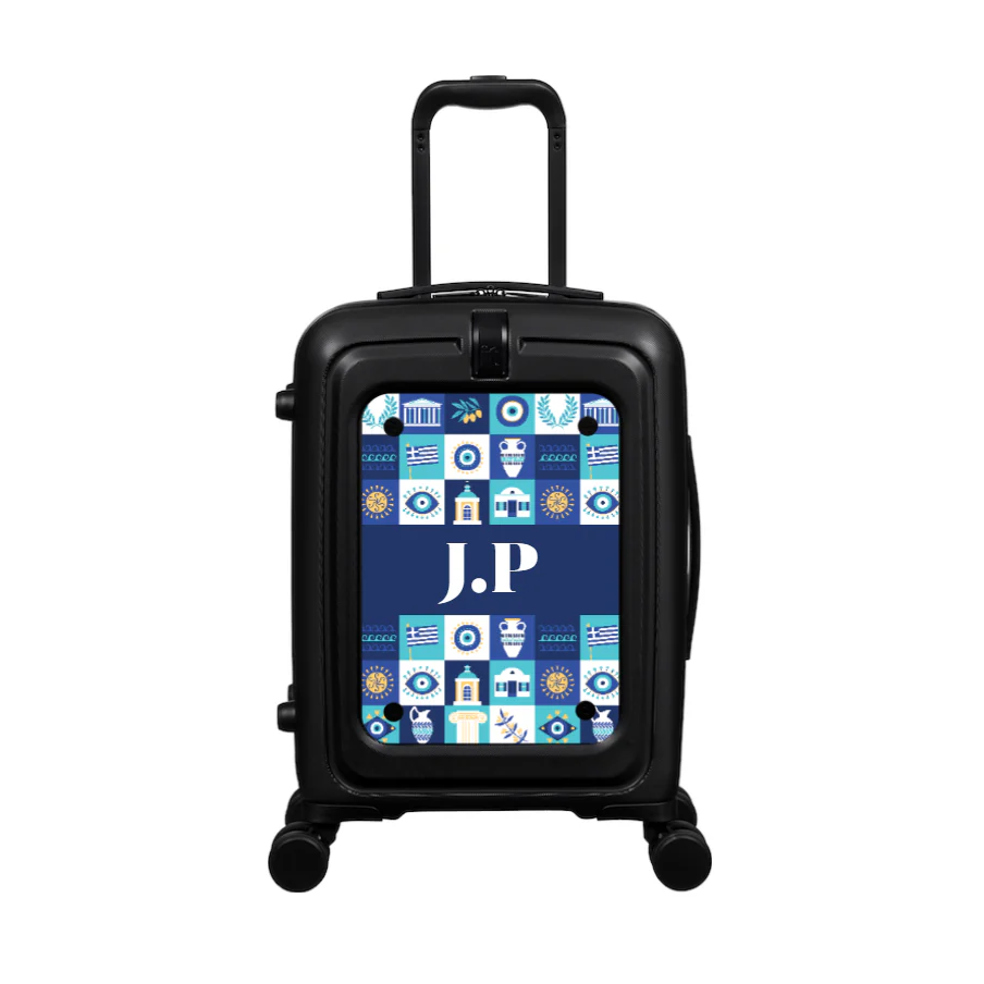 Modify - Suitcase with Personalised Panel (Greek Tiles - Initials) - Image 2