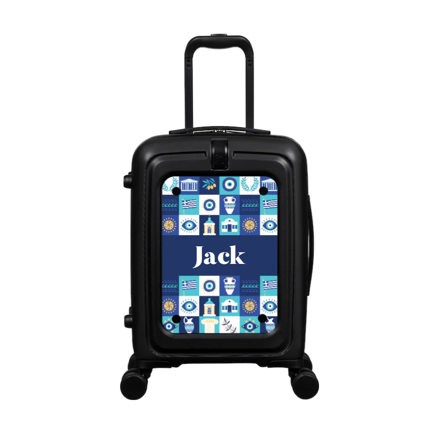 Modify - Suitcase with Personalised Panel (Greek Tiles - Name) - Image 2