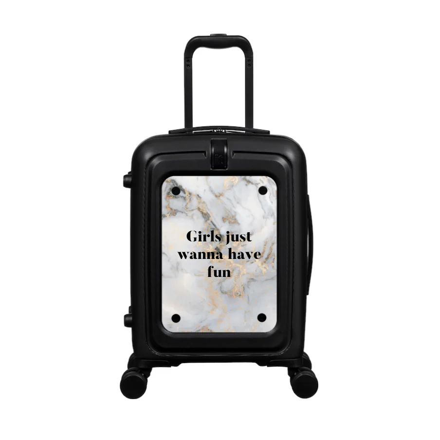 Modify - Suitcase with Personalised Panel (Grey Gold Marble - Quote) - Image 2
