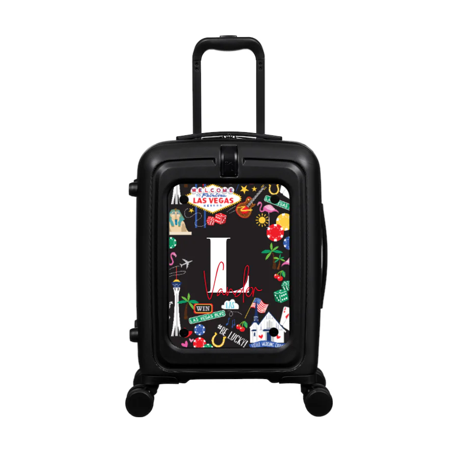Modify - Suitcase with Personalised Panel (Las Vegas Border - Letter & Name) - Image 2