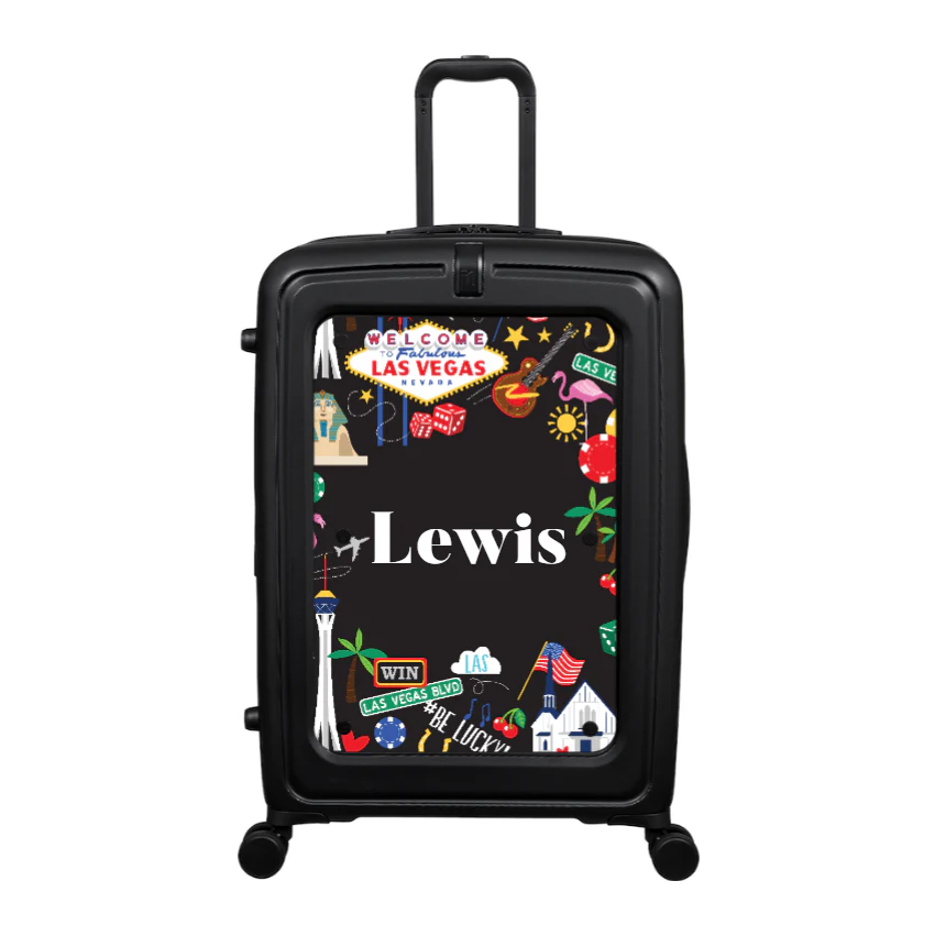 Modify - Suitcase with Personalised Panel (Las Vegas Border - Name)