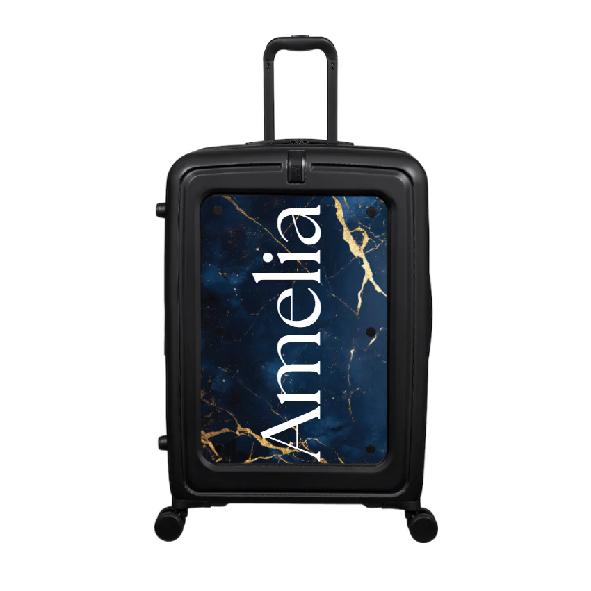 Modify - Suitcase with Personalised Panel (Navy Gold Marble - Side Name)