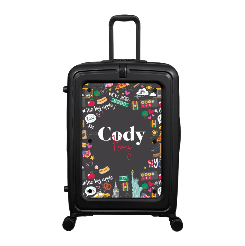 Modify - Suitcase with Personalised Panel (New York Border - Double Name)