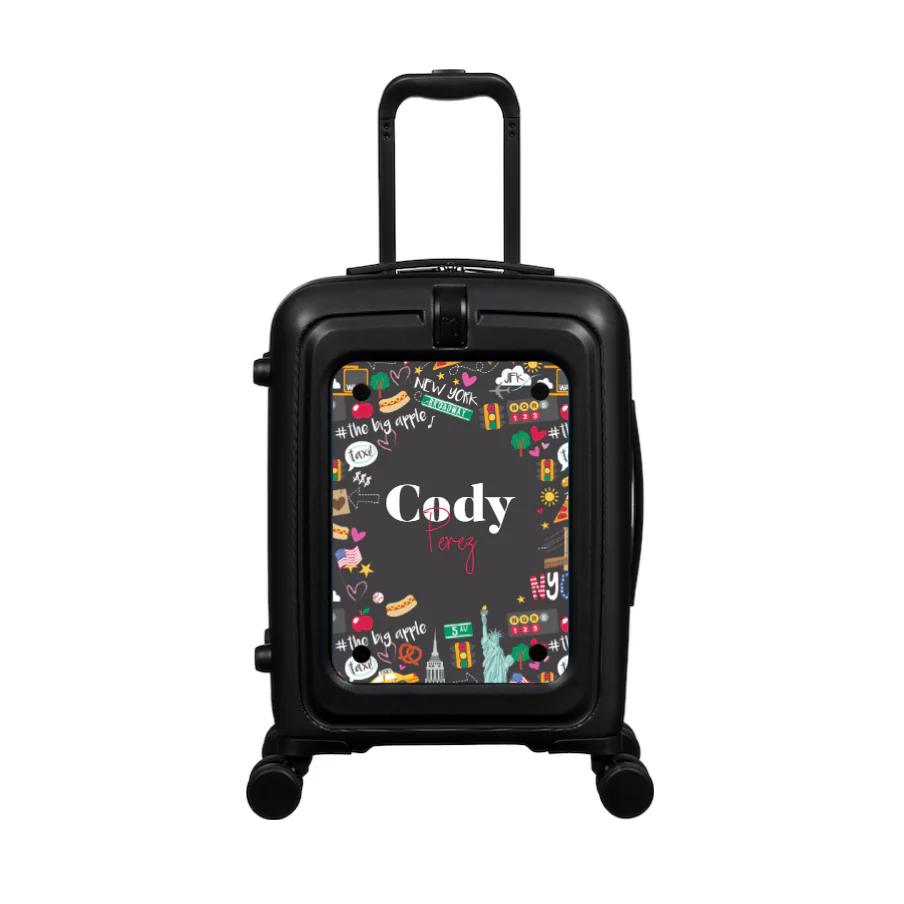 Modify - Suitcase with Personalised Panel (New York Border - Double Name) - Image 2