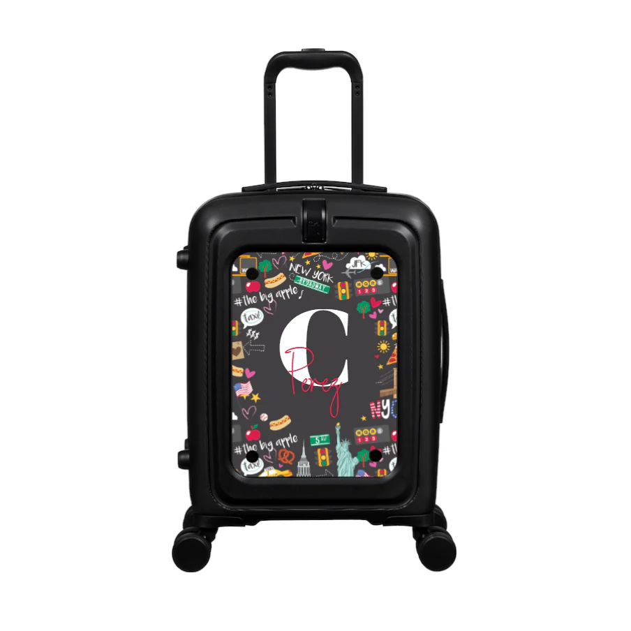 Modify - Suitcase with Personalised Panel (New York Border - Letter & Name) - Image 2