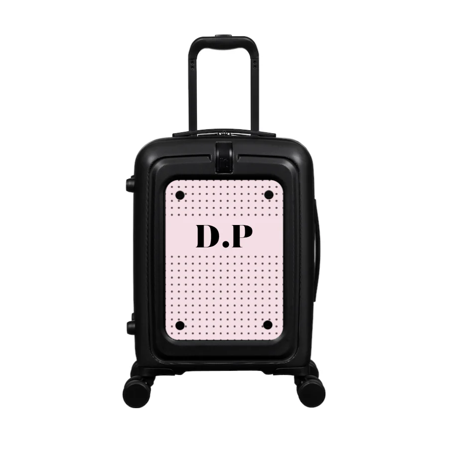 Modify - Suitcase with Personalised Panel (Pink Polka Dot - Initials) - Image 2
