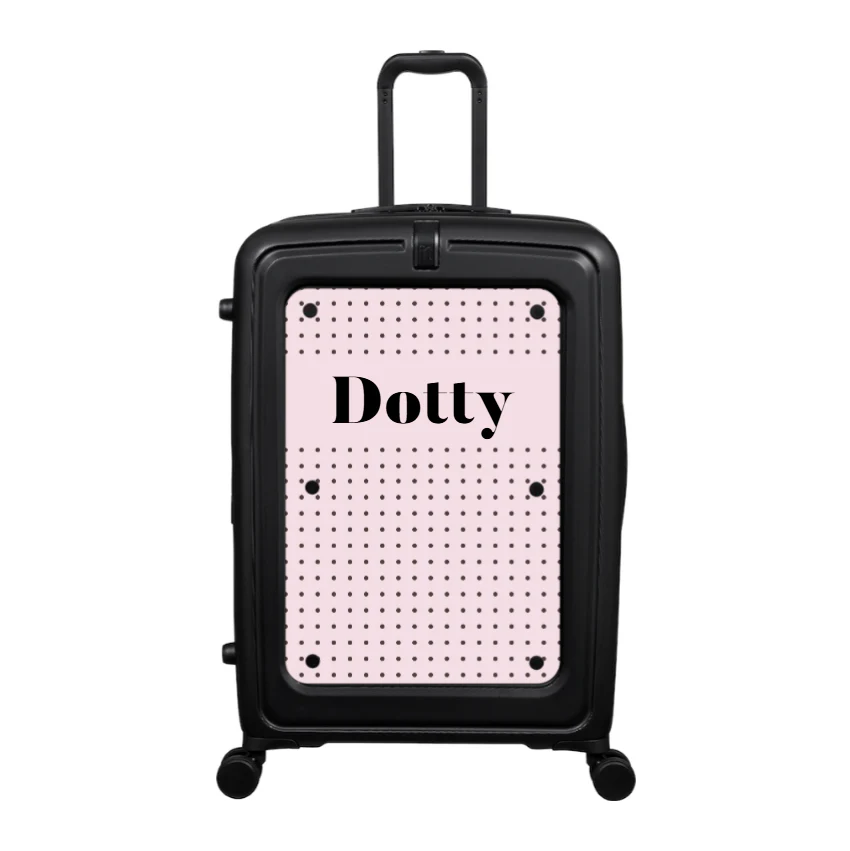 Modify - Suitcase with Personalised Panel (Pink Polka Dot - Name)