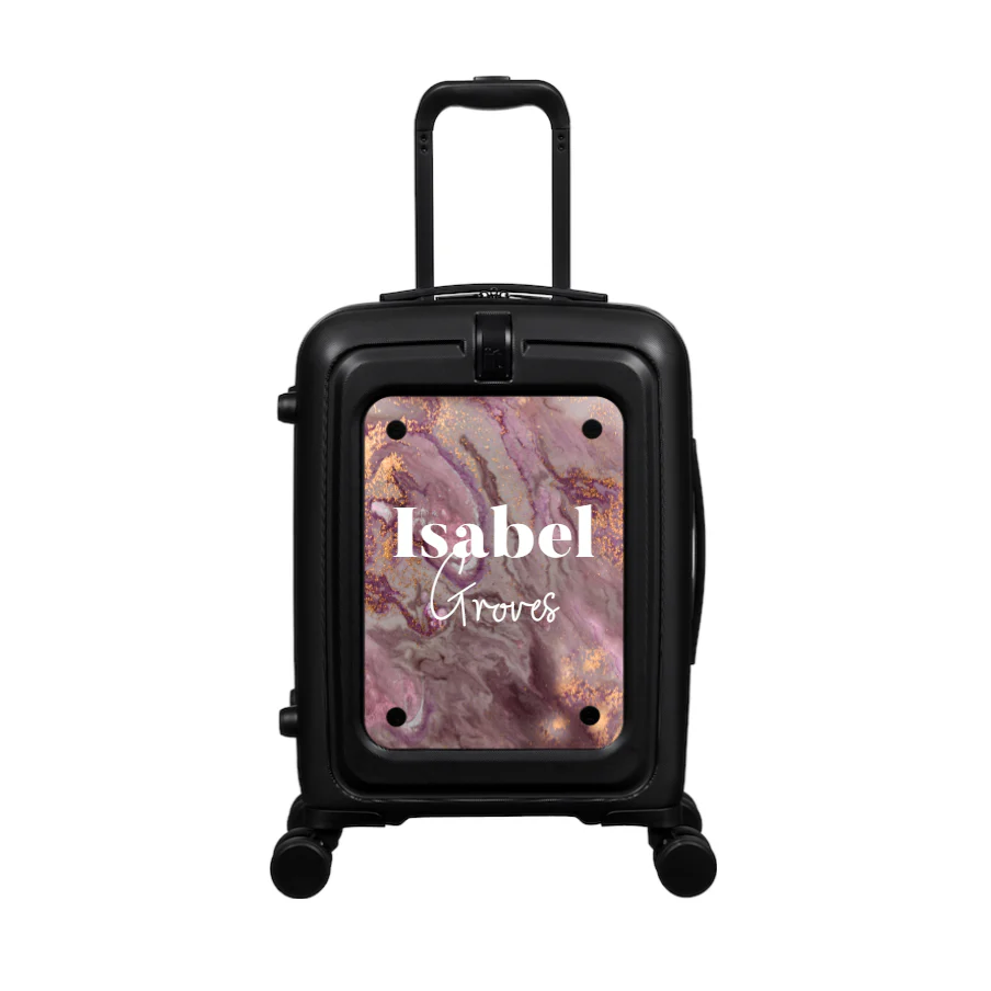 Modify - Suitcase with Personalised Panel (Rose Gold Marble - Double Name) - Image 2