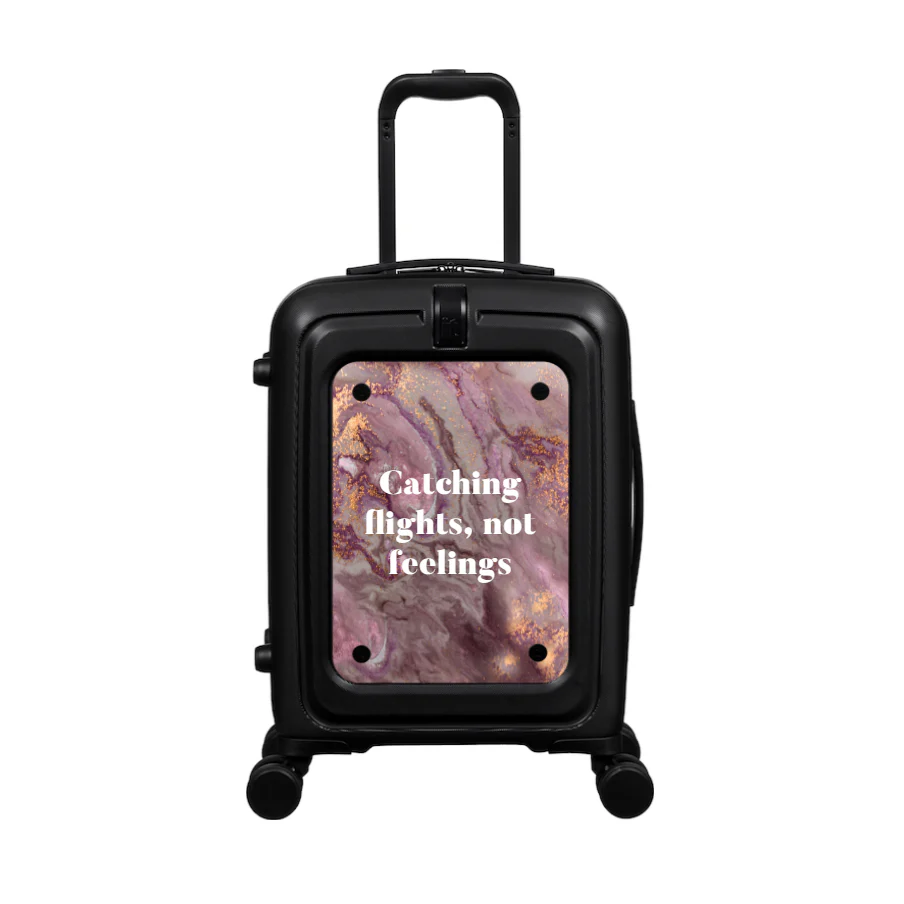 Modify - Suitcase with Personalised Panel (Rose Gold Marble - Quote) - Image 2