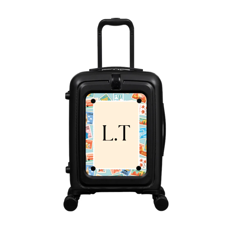 Modify - Suitcase with Personalised Panel (Stamps Border - Initials) - Image 2