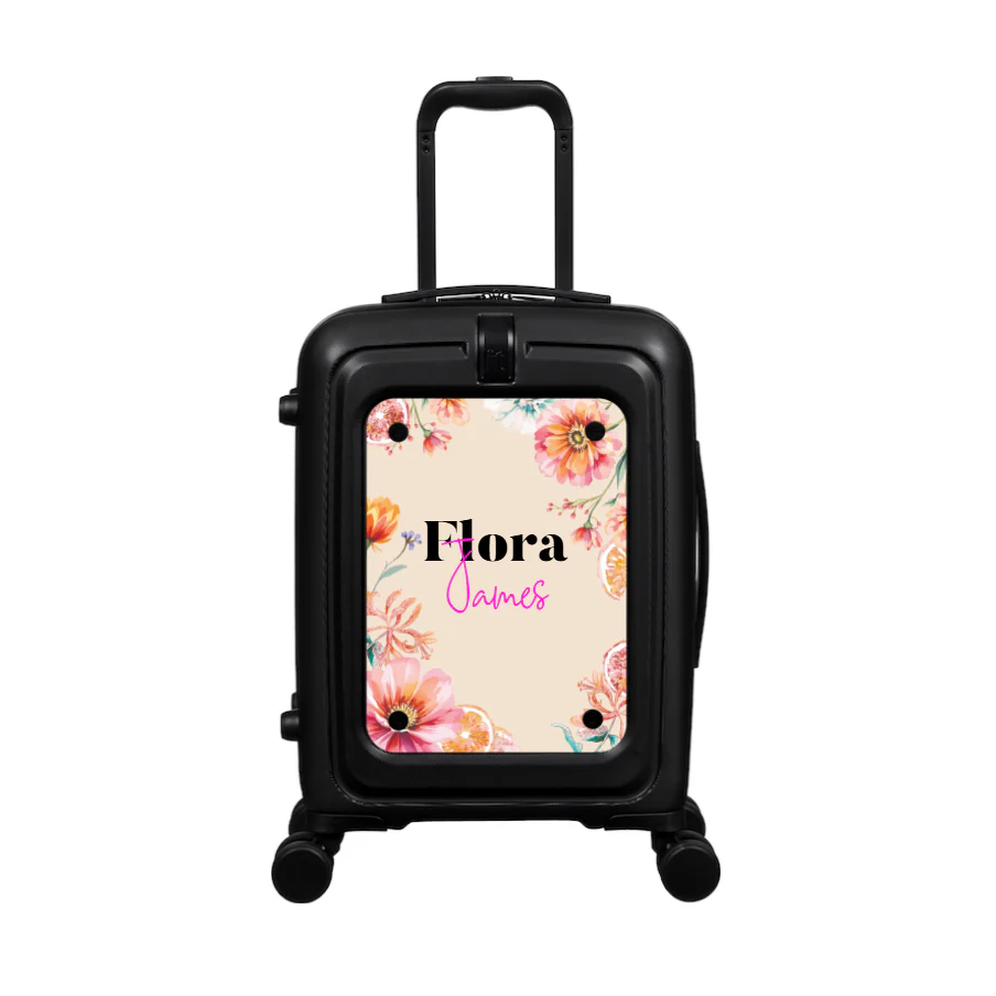 Modify - Suitcase with Personalised Panel (Summer Flowers - Double Name) - Image 2
