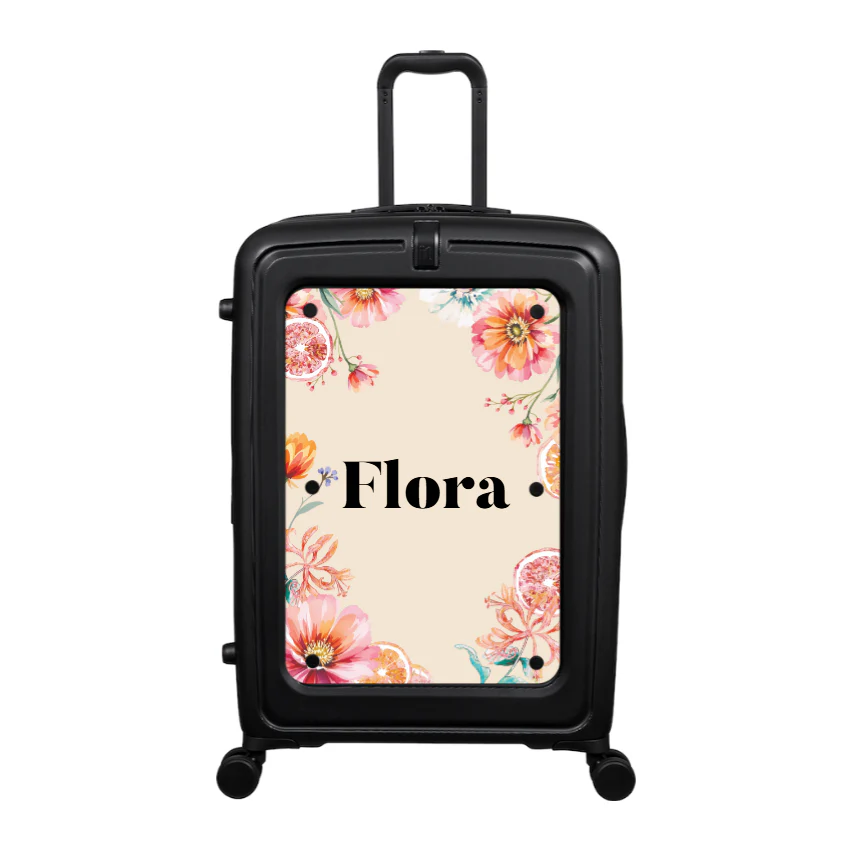 Modify - Suitcase with Personalised Panel (Summer Flowers - Name)