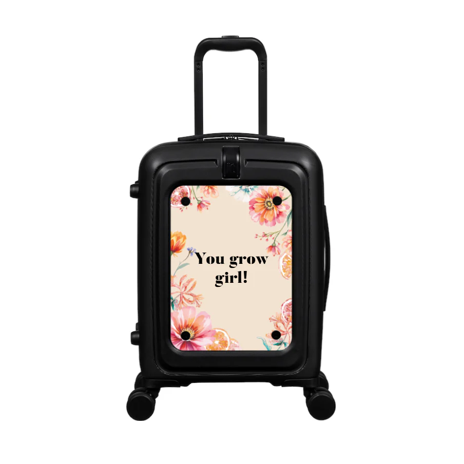 Modify - Suitcase with Personalised Panel (Summer Flowers - Quote) - Image 2