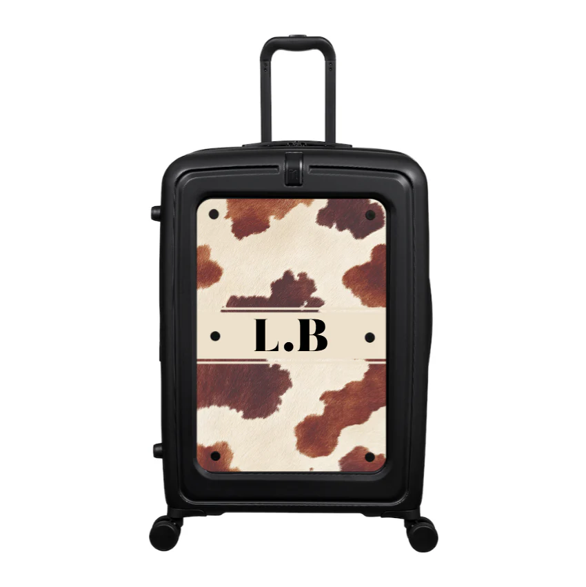 Modify - Suitcase with Personalised Panel (Textured Cow - Initials)