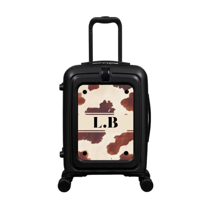 Modify - Suitcase with Personalised Panel (Textured Cow - Initials) - Image 2