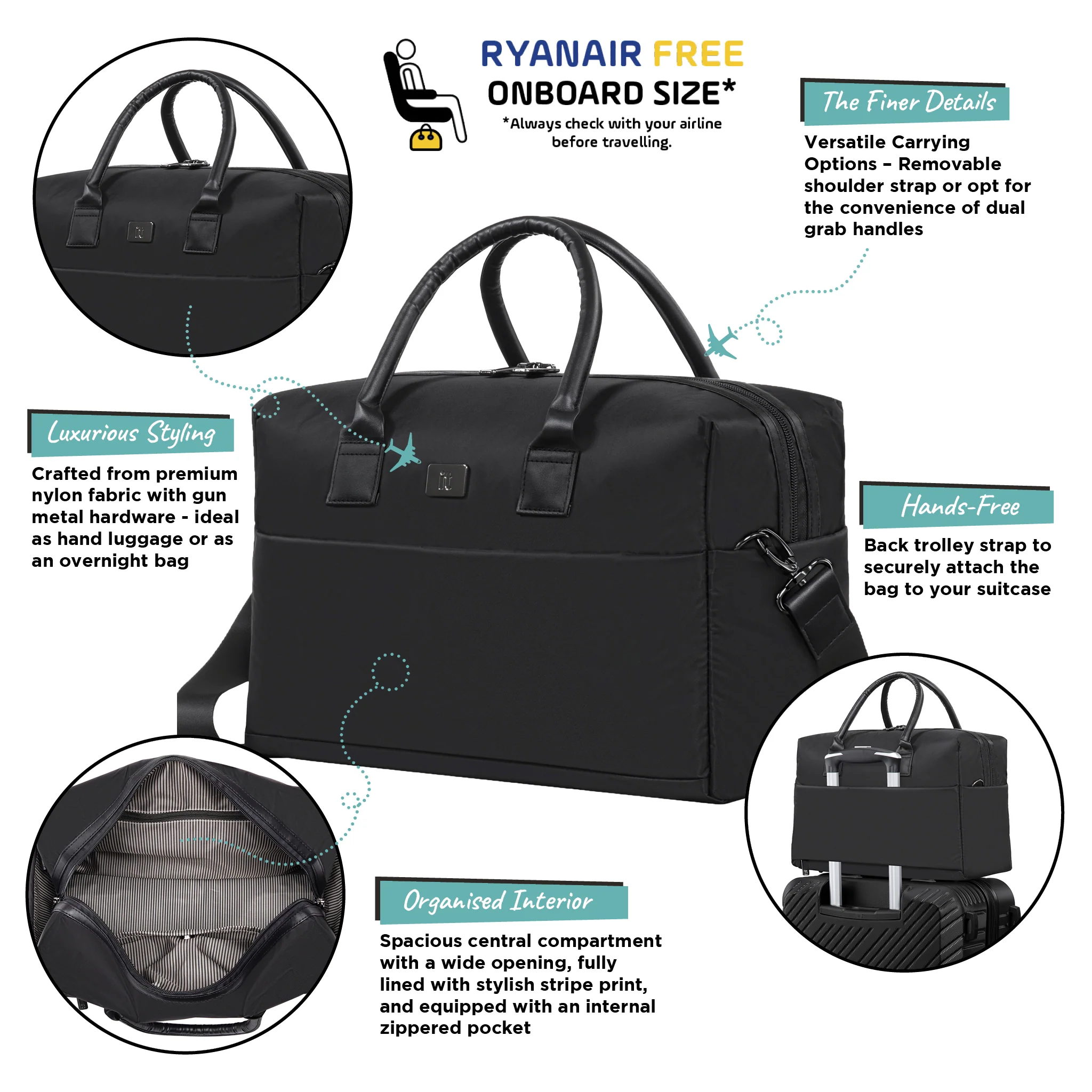 Outpaced - Small Holdall (Black) - Image 11