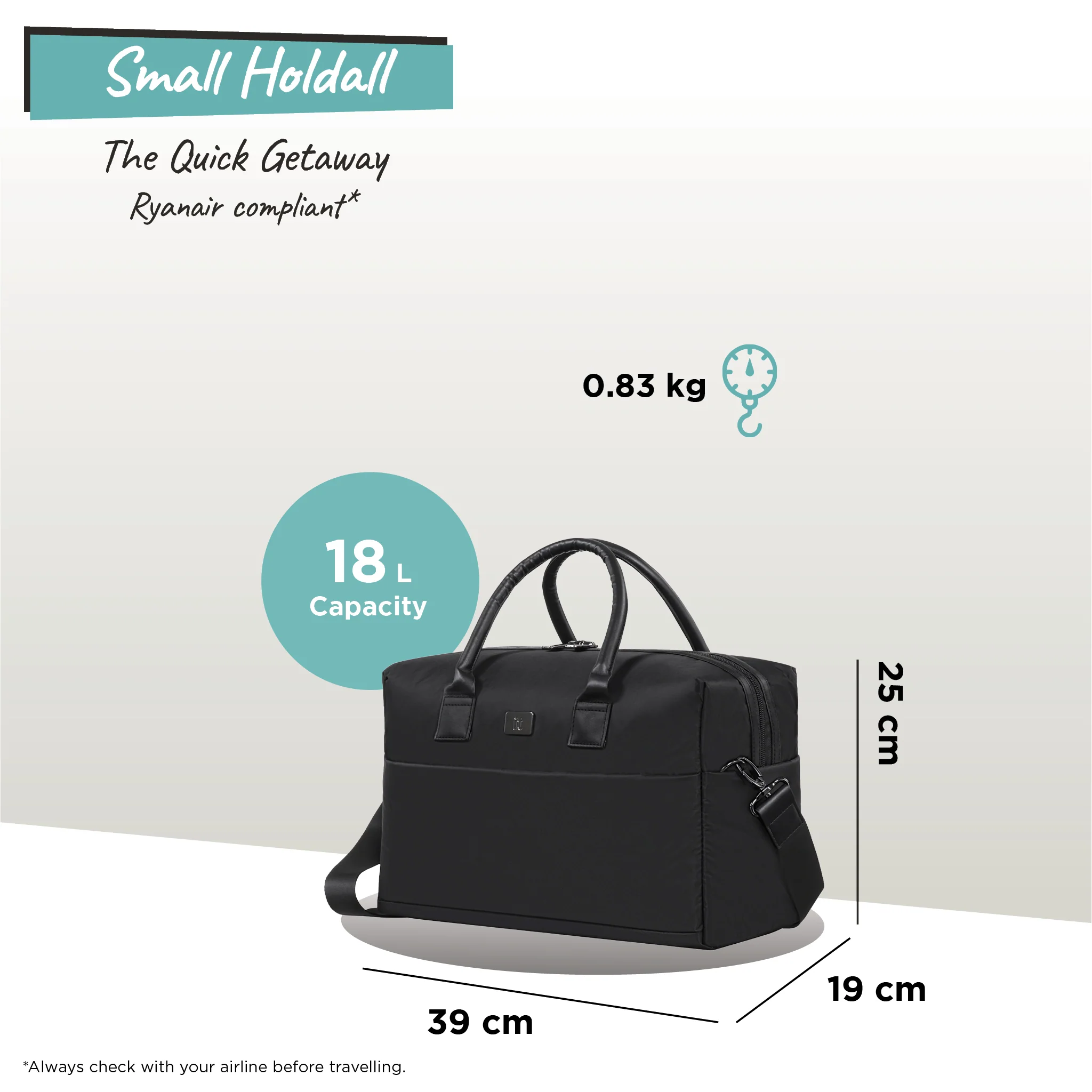 Outpaced - Small Holdall (Black) - Image 12