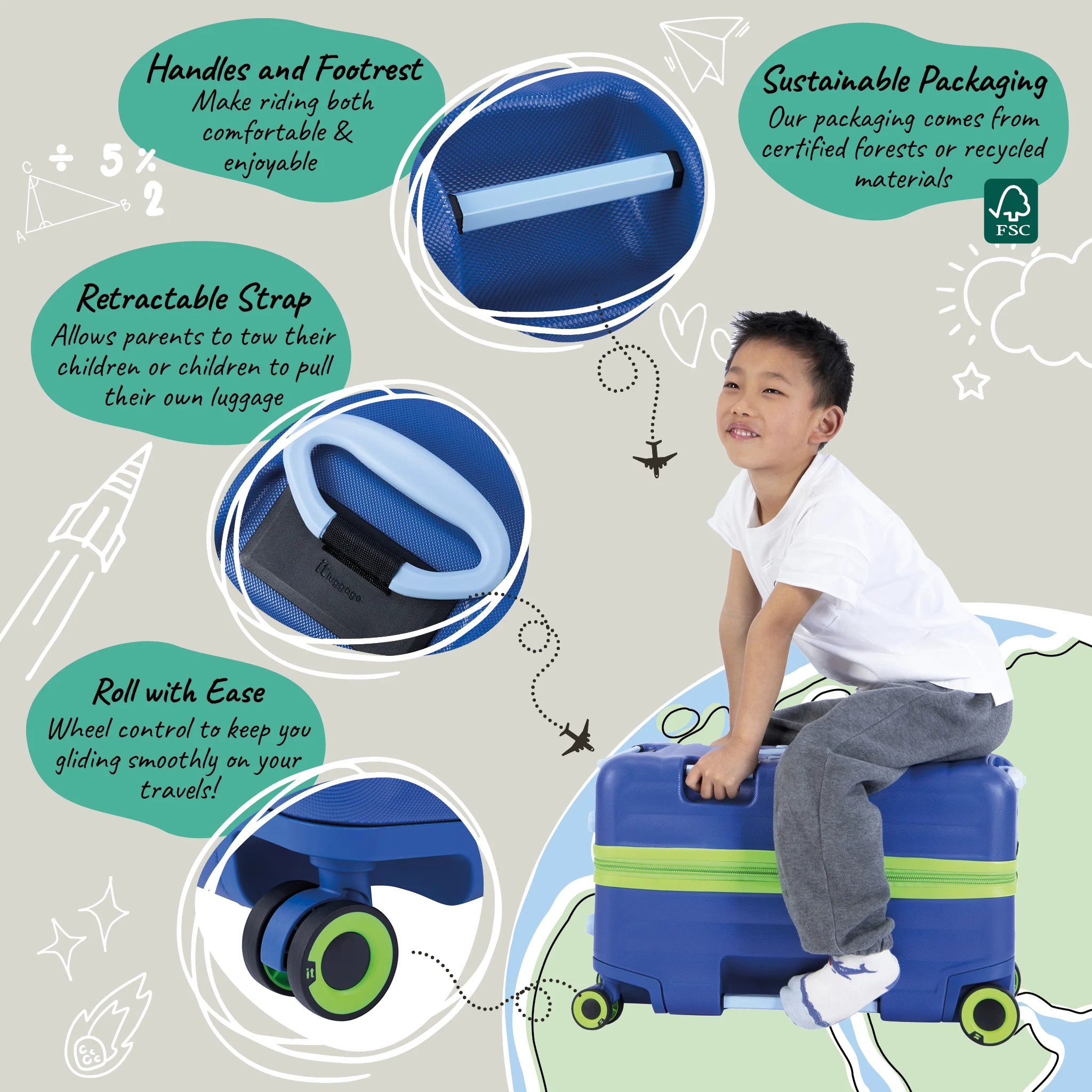 Trunkryder - Kids Ride-On Suitcase (True Blue) - Image 12