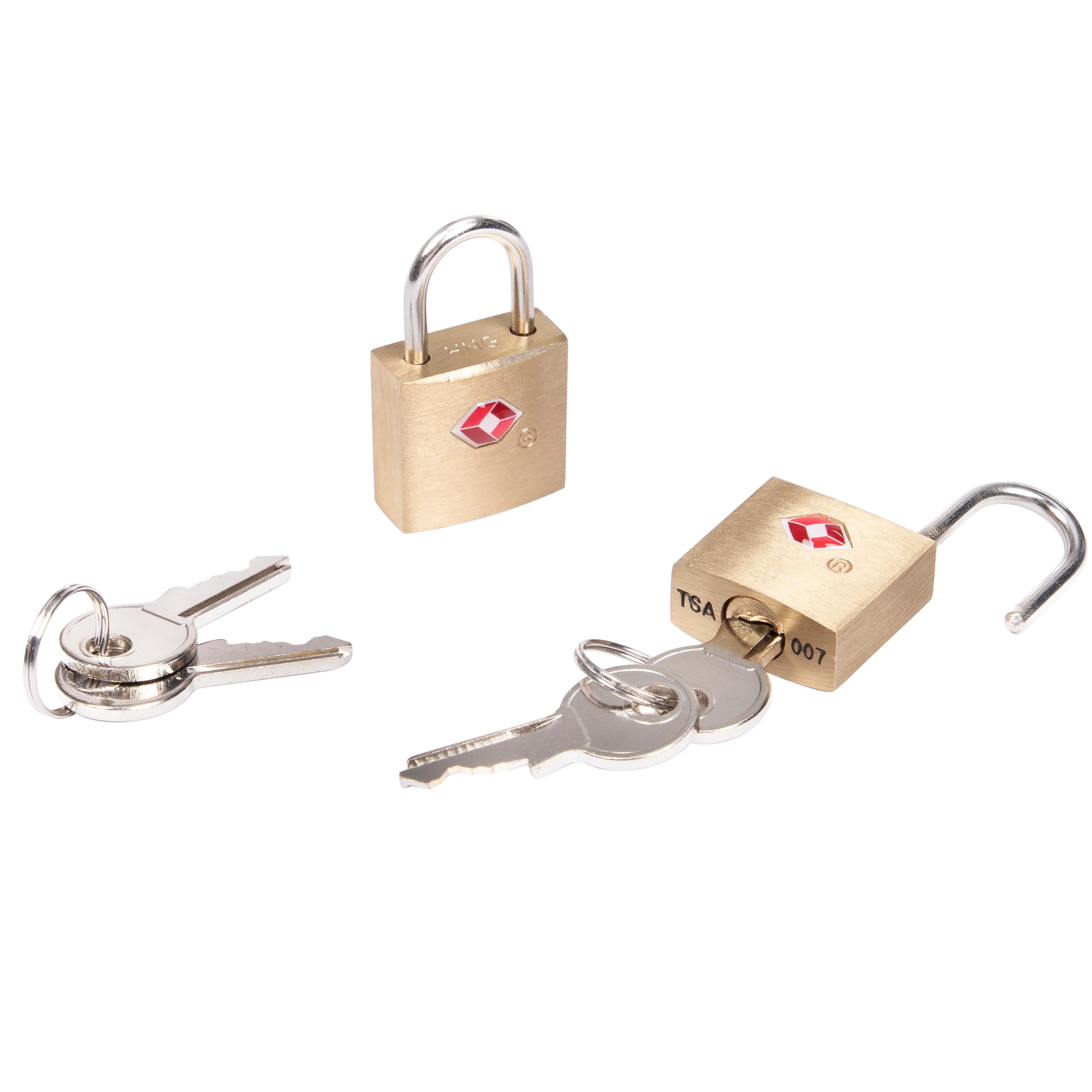 TSA Key Padlocks - Twin Pack (Brass) - Image 3